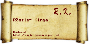 Röszler Kinga névjegykártya